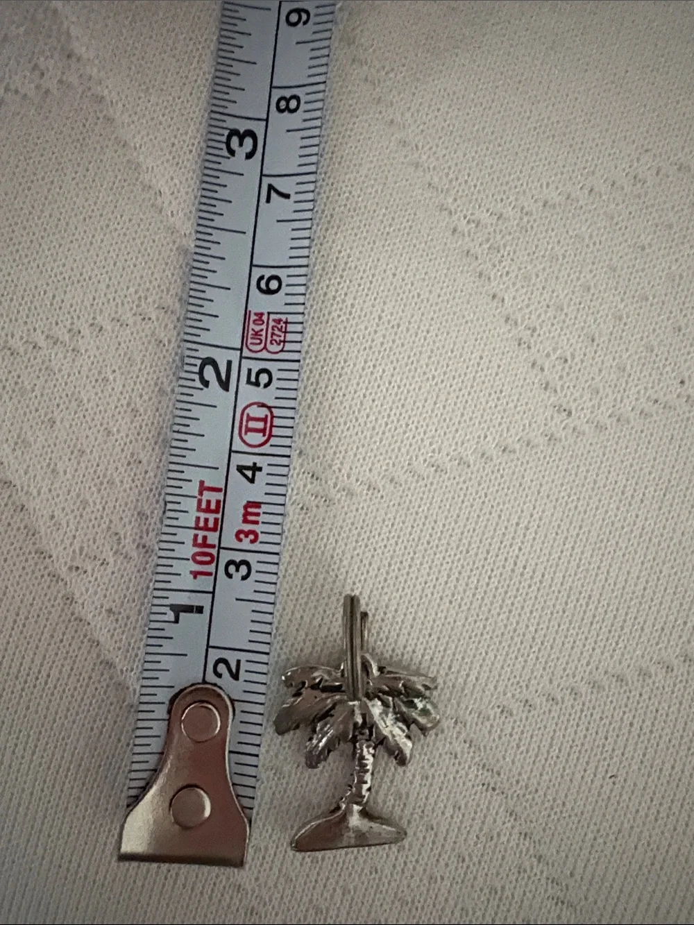 Silver Palm Tree Charm Pendant - Tropical Leaf Design -will not tarnish